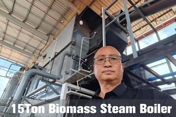 15ton biomass fired boiler,water tube steam boiler,reciprocating grate biomass boiler