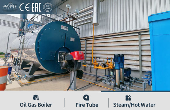 WNS Series Horizontal Fire Tube Three Pass Oil Gas Burner Boiler