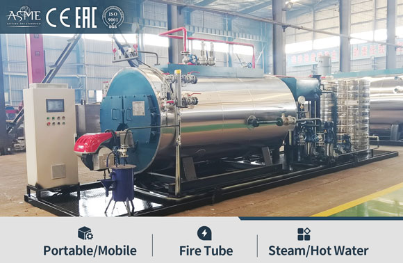container room diesel boiler, movable steam boiler