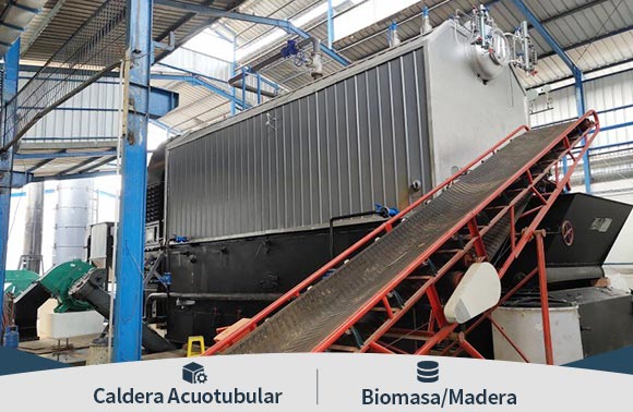 Caldera acuotubular de biomasa a lena