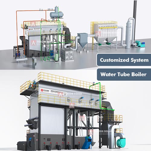 water tube coal boiler system