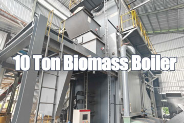 10 Ton Coconut Shell Fired Steam Boiler For Food Factroy Myanmar